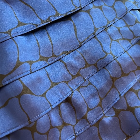 ElizaJ Cocktail Mini Dress, Blue/Black, Sheer Cutout Snake Print Goth Silky - Picture 12 of 13